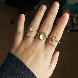 Bohemian Rose Gold Ring Set